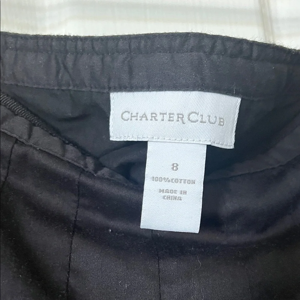 Charter Club Black and Purple Floral A-Line Skirt